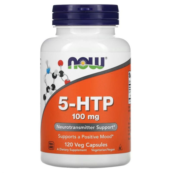 5-HTP 100mg - Now Foods (120 capsules). 733739001061