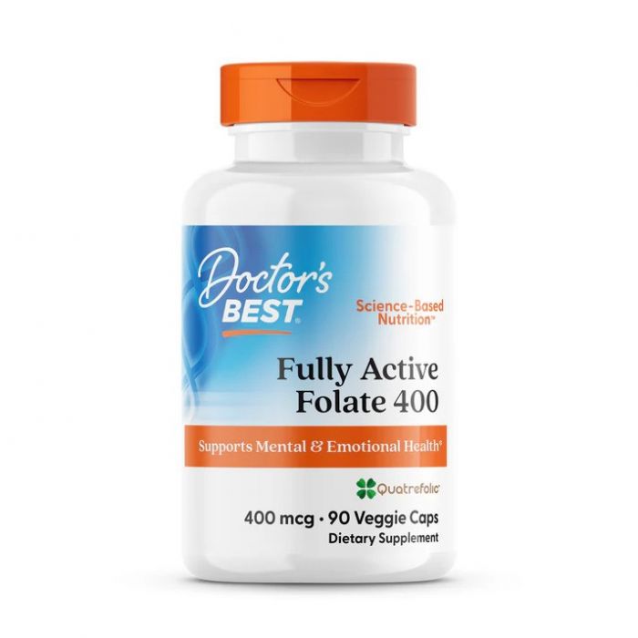 Doctor's Best Fully Active Folate 400 with Quatrefolic, 400 mcg, 90 Veggie Caps. 753950002623
