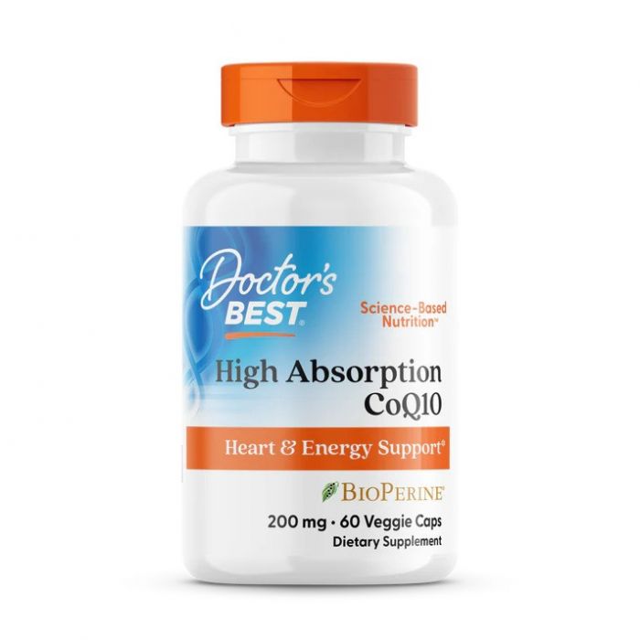 Doctor's Best High Absorption CoQ10 with BioPerine, 200 mg, 60 Veggie Caps. 753950001114