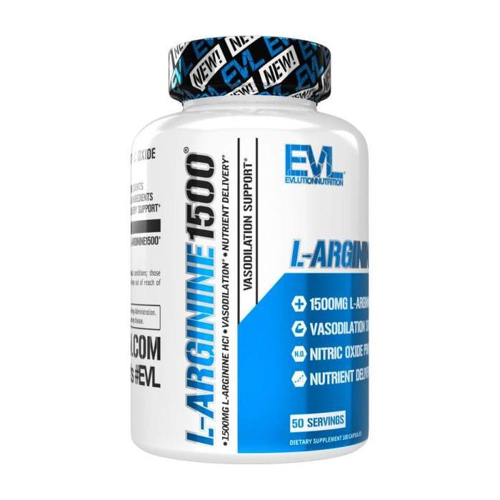 L-Arginine 1500, 100 capules van Evlution Nutrition. 818901021679