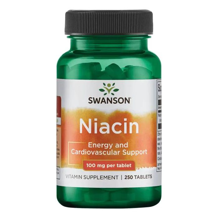 Swanson Niacine (vitamine B3) is belangrijk voor de energievoorziening van het lichaam en de aanmaak van vetzuren.