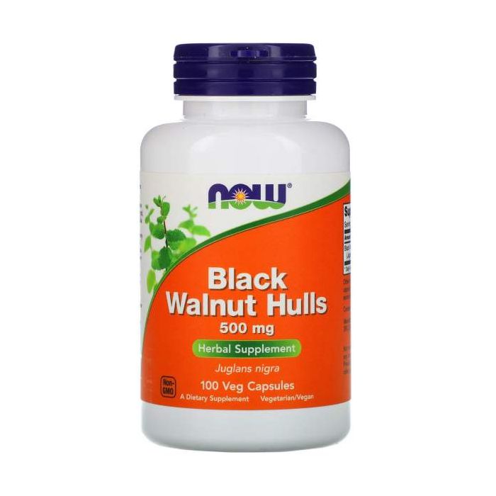 Black Walnut Hulls, 500mg, Zwarte Walnoot Extract, Now Foods