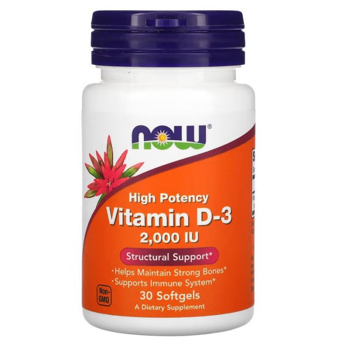 NOW  Vitamine D3 2000 IU (50 mcg) , 30 softgels
