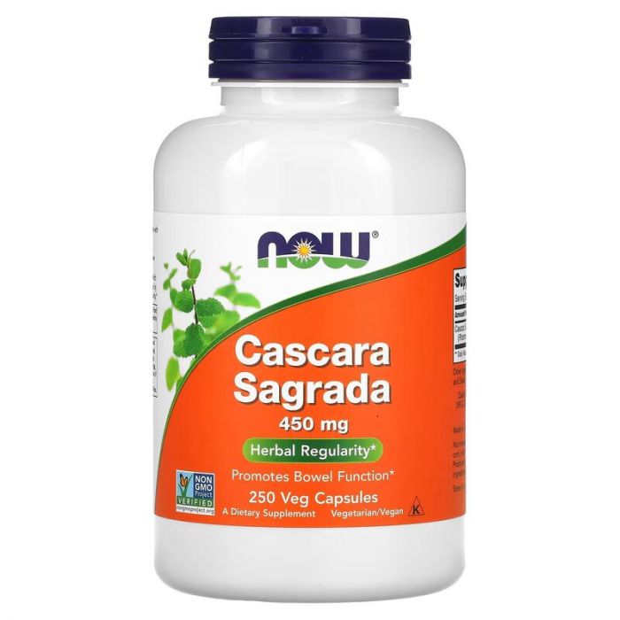 NOW Foods Cascara Sagrada 450 mg capsules. 733739046239