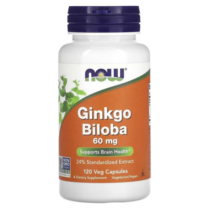 NOW Foods, Ginkgo Biloba, 60 mg, 120 Veg Capsules. 733739046871
