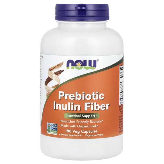 NOW Foods, Prebiotic Inulin Fiber, 180 Veg Capsules (650 mg per Capsule) . 733739029690