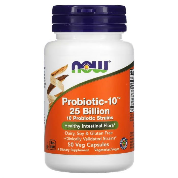 Probiotic-10, 25 Billion, 50 Veg Capsules | NOW Foods. 733739029263