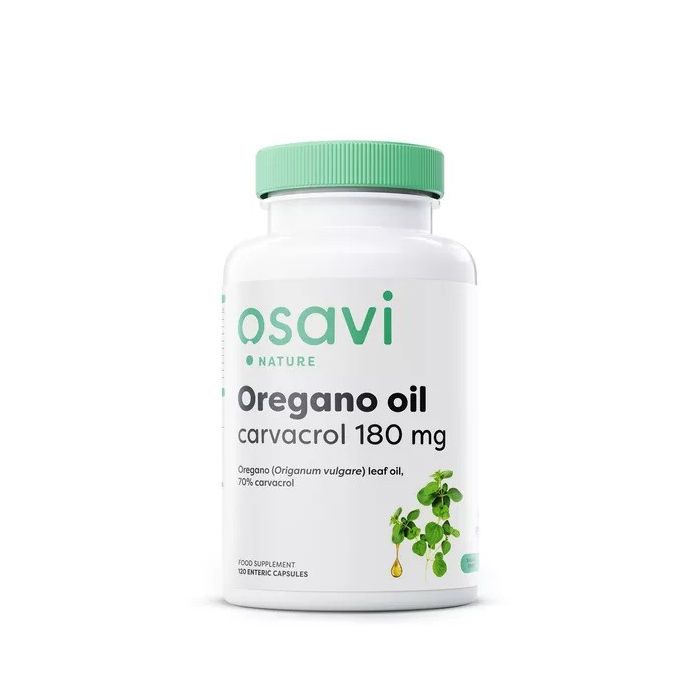 Osavi Oregano Oil Carvacrol, 180mg - 120 enterische capsules. 5904139922354