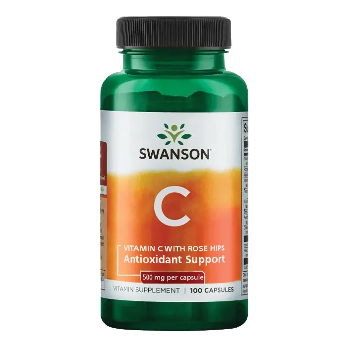 Swanson Vitamin C with Rose Hips 500 mg 100 Caps