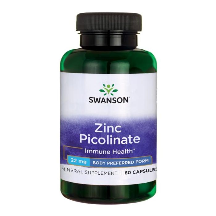 Swanson Zinc Picolinate 22mg | 60 Capsules. 087614111131