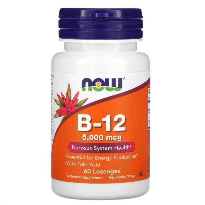 B-12 - 5000 mcg - Met Foliumzuur | NOW Foods. 733739004628