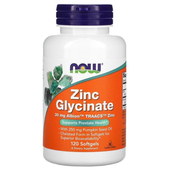 Zinc Glycinaat, 30 mg Albion TRAACS Zink, Now Foods. 733739015549