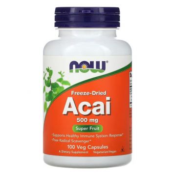 NOW Foods, Freeze-Dried Acai, 500 mg, 100 Veg Capsules. 
733739033550