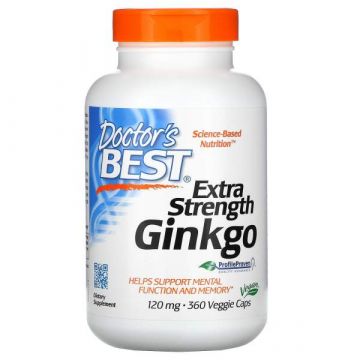 Extra Strength Ginkgo, 120 mg, 360 Veggie Caps | Doctors Best. 753950002739