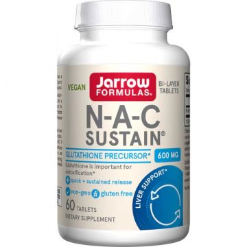 NAC Sustain 600 mg 60 Tablets - Jarrow. 790011077077