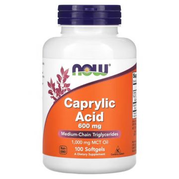 Now Foods Caprylzuur 600 mg 100 Softgels. 733739033475