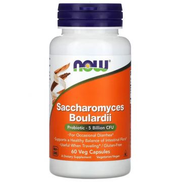 NOW Foods Saccharomyces Boulardii - 60 Veg Capsules. 733739029348