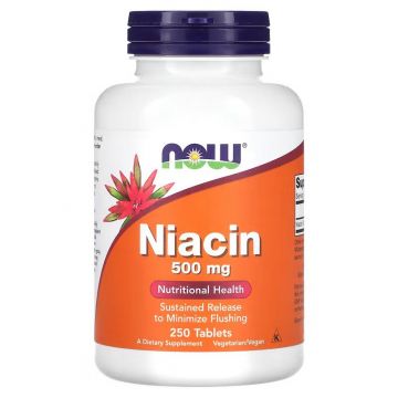 Niacin Sustained Release, Minimize Flushing, NOW. 733739004826