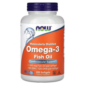 NOW Foods Omega-3 visolie moleculair gedistilleerd. 733739016522