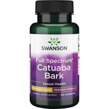 Swanson Catuaba Bark 465mg capsules – natuurlijke ondersteuning voor libido en energie. 087614080154