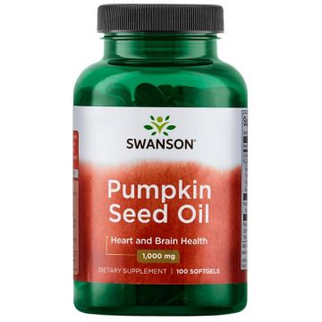Pumpkin Seed Oil. Swanson Pompoenzaadolie 1000 mg, 100 softgels. 087614013640