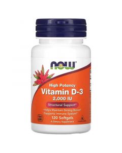 Vitamine D3 2000IU, NOW Foods, 120 softgels